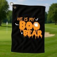 He Is My Boo Bear Golf Towel thumb 1