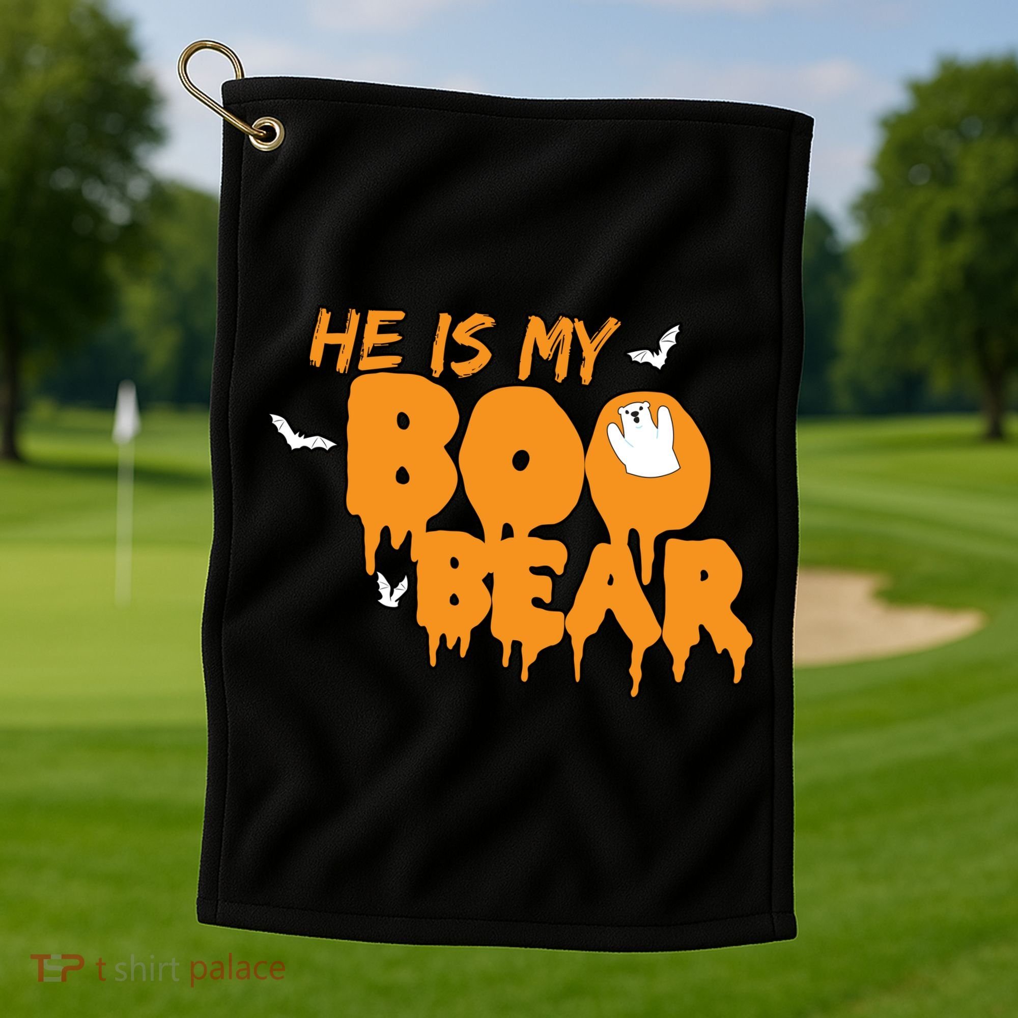 He Is My Boo Bear Golf Towel