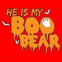 He Is My Boo Bear Santa Hat thumb 1
