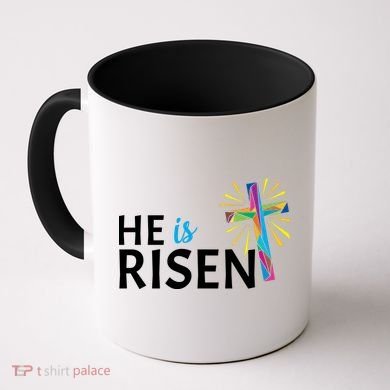He Is Risen Colorful Cross Coffee Mug