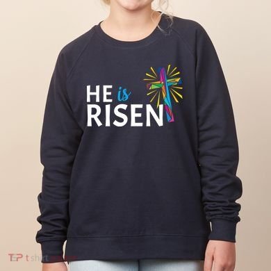 He Is Risen Colorful Cross Women's Sweatshirt