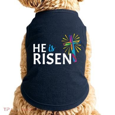 He Is Risen Colorful Cross Doggie Tank