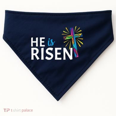 He Is Risen Colorful Cross USA-Made Doggie Bandana