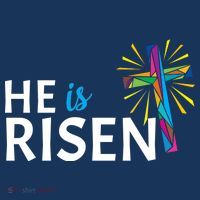 He Is Risen Colorful Cross T-Shirt thumb 7