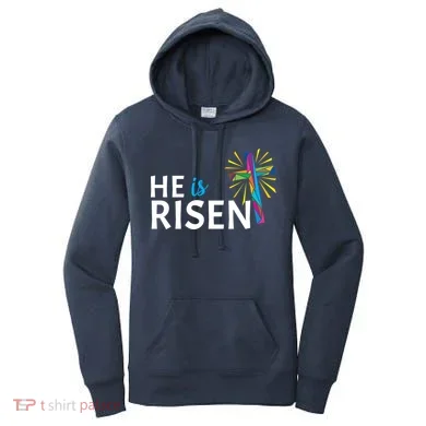 He Is Risen Colorful Cross Women's Hoodie