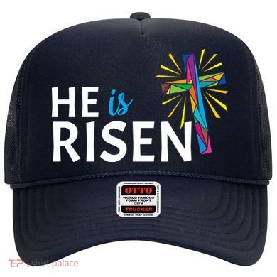 He Is Risen Colorful Cross Hat