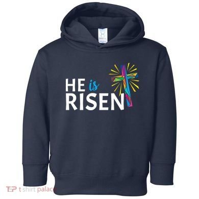 He Is Risen Colorful Cross Toddler Hoodie