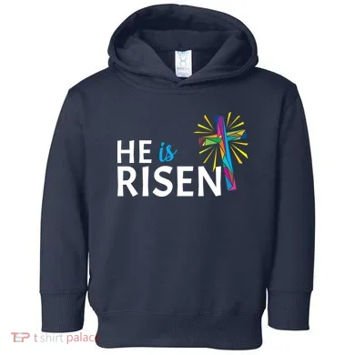 He Is Risen Colorful Cross Toddler Hoodie