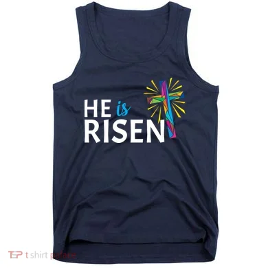He Is Risen Colorful Cross Tank Top