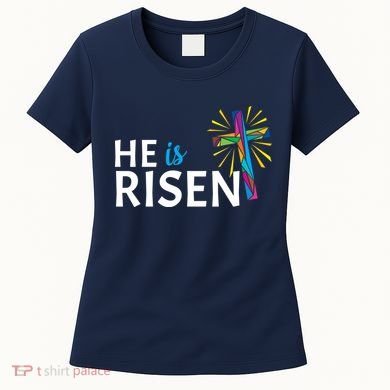 He Is Risen Colorful Cross Women's T-Shirt
