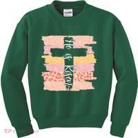 He Is Risen Easter Resurrection Jesus Kids Sweatshirt thumb 0