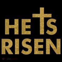 He Is Risen Jesus Savior Easter Gold Glitter Print USA-Made Doggie Bandana thumb 2