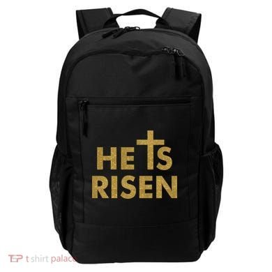 He Is Risen Jesus Savior Easter Gold Glitter Print Backpack