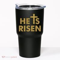 He Is Risen Jesus Savior Easter Gold Glitter Print Tumbler thumb 0