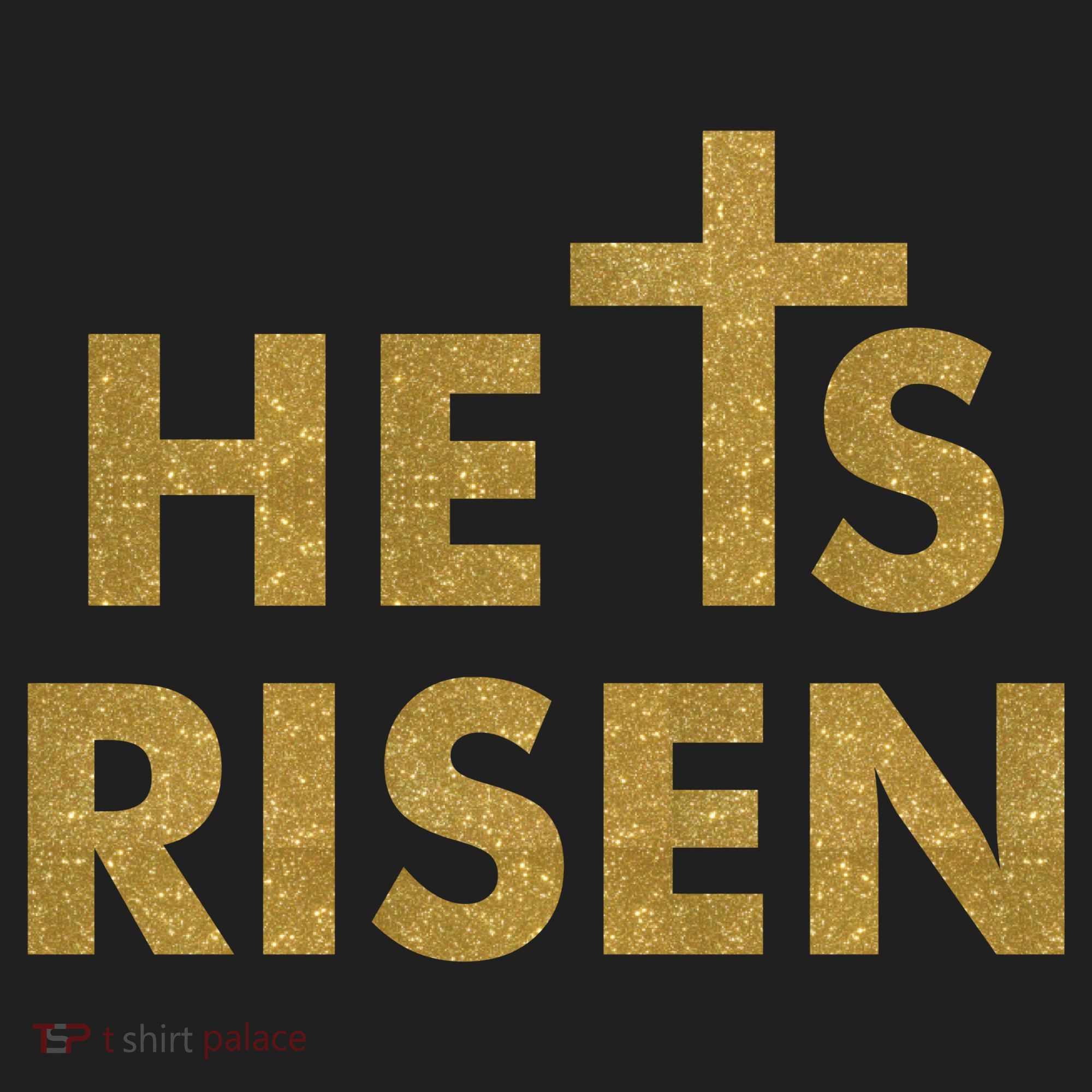 He Is Risen Jesus Savior Easter Gold Glitter Print Tumbler