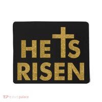 He Is Risen Jesus Savior Easter Gold Glitter Print Mousepad thumb 0