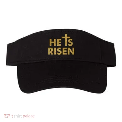He Is Risen Jesus Savior Easter Gold Glitter Print Visor