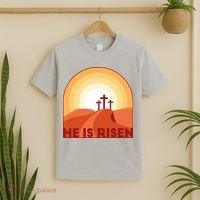 He Is Risen Sunset Jesus Christian T-Shirt thumb 2