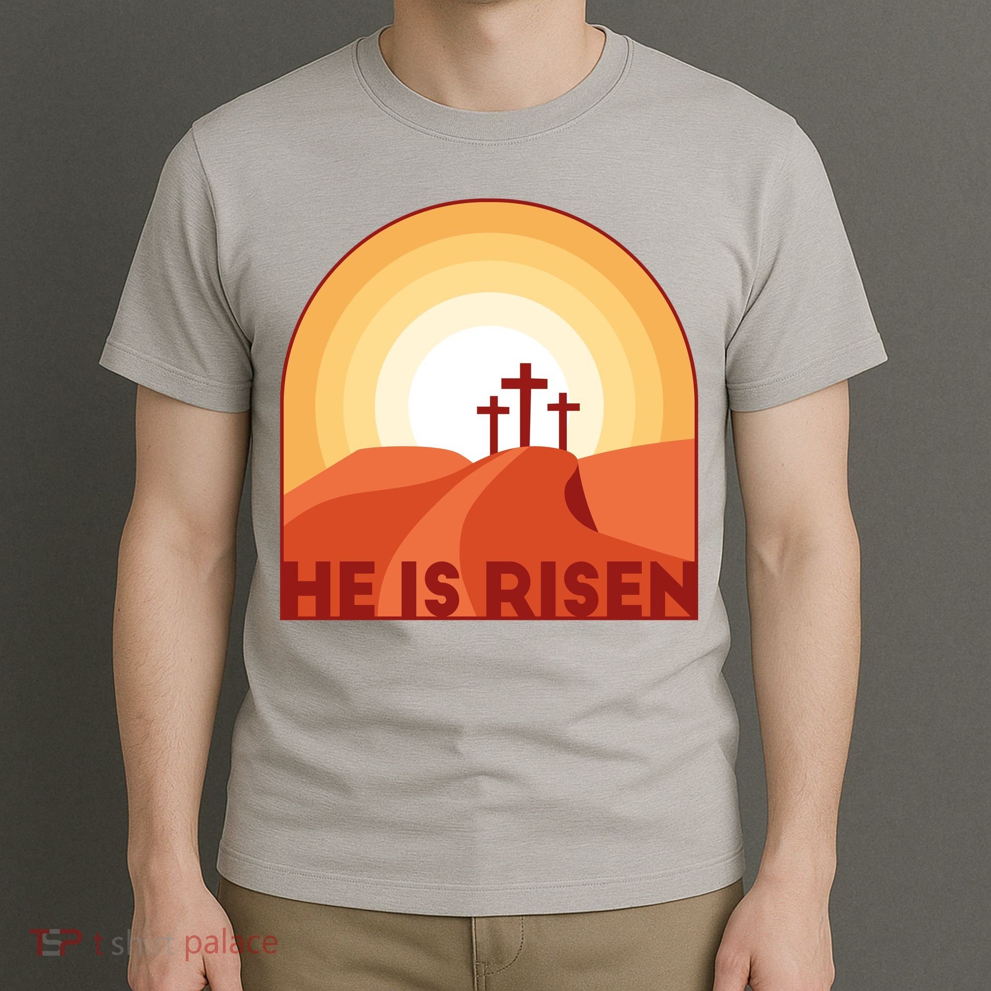 He Is Risen Sunset Jesus Christian T-Shirt