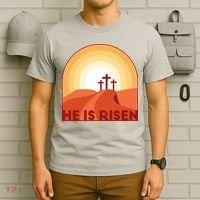 He Is Risen Sunset Jesus Christian T-Shirt thumb 6