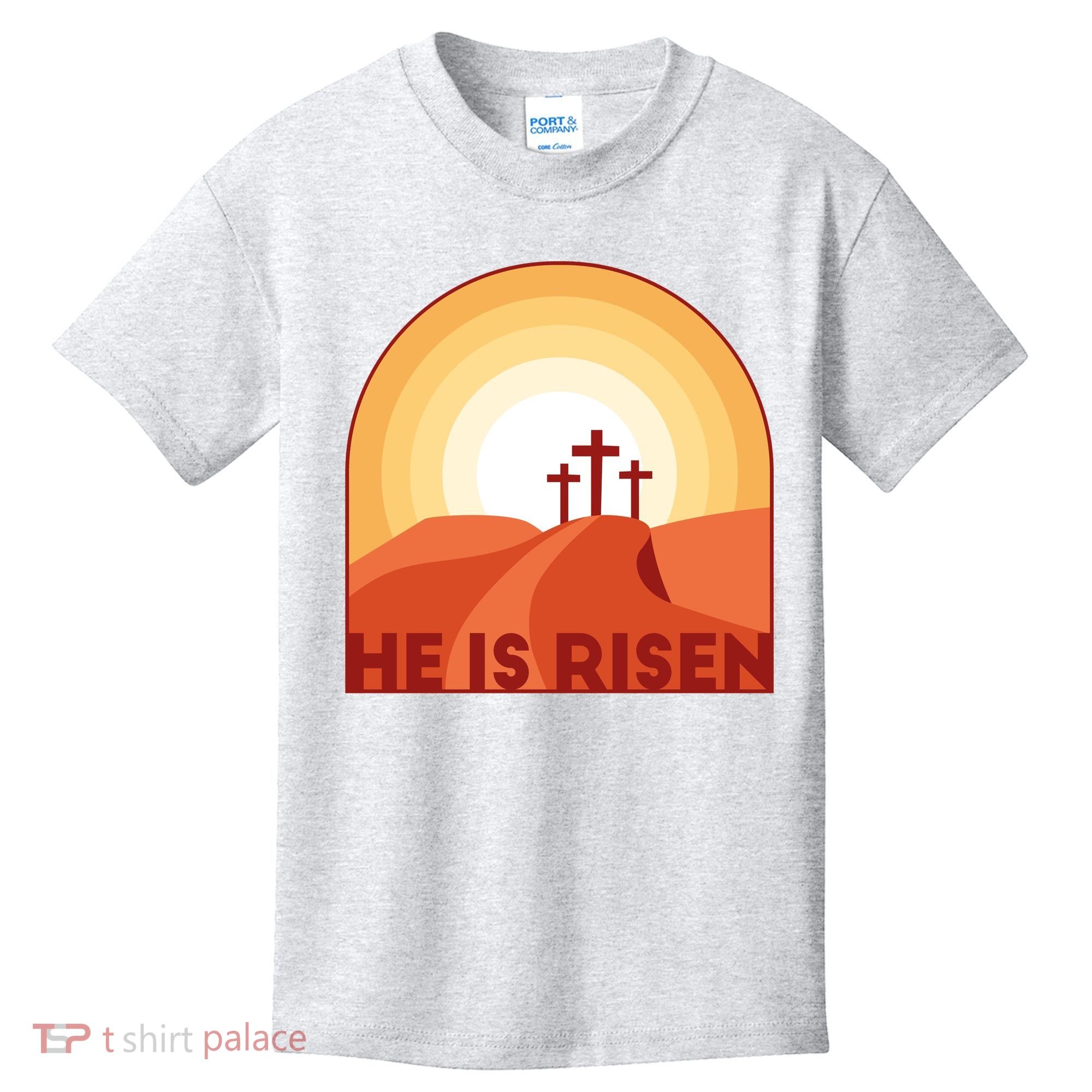 He Is Risen Sunset Jesus Christian Kids T-Shirt