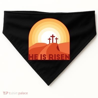 He Is Risen Sunset Jesus Christian USA-Made Doggie Bandana