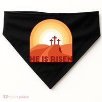 He Is Risen Sunset Jesus Christian USA-Made Doggie Bandana thumb 0