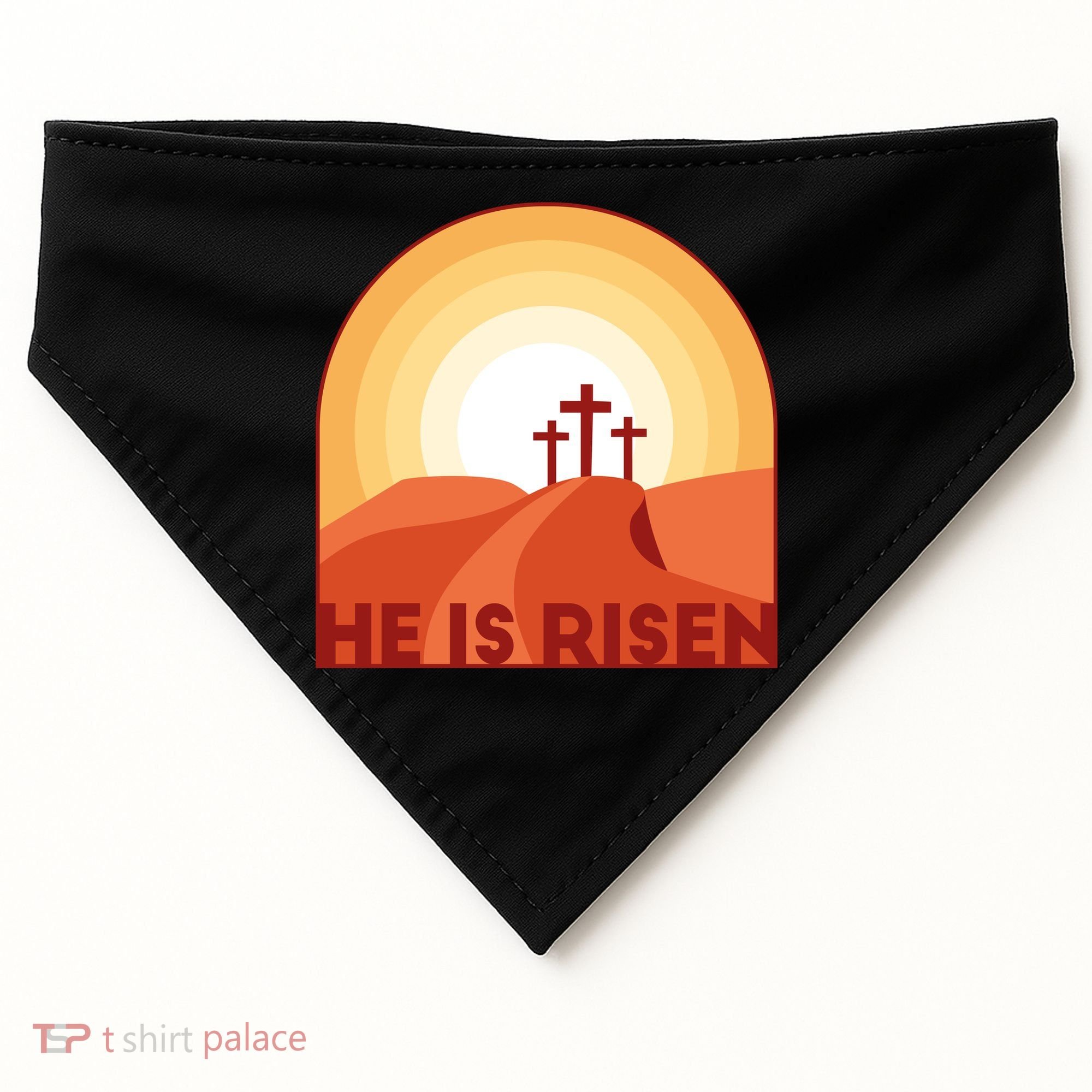 He Is Risen Sunset Jesus Christian USA-Made Doggie Bandana