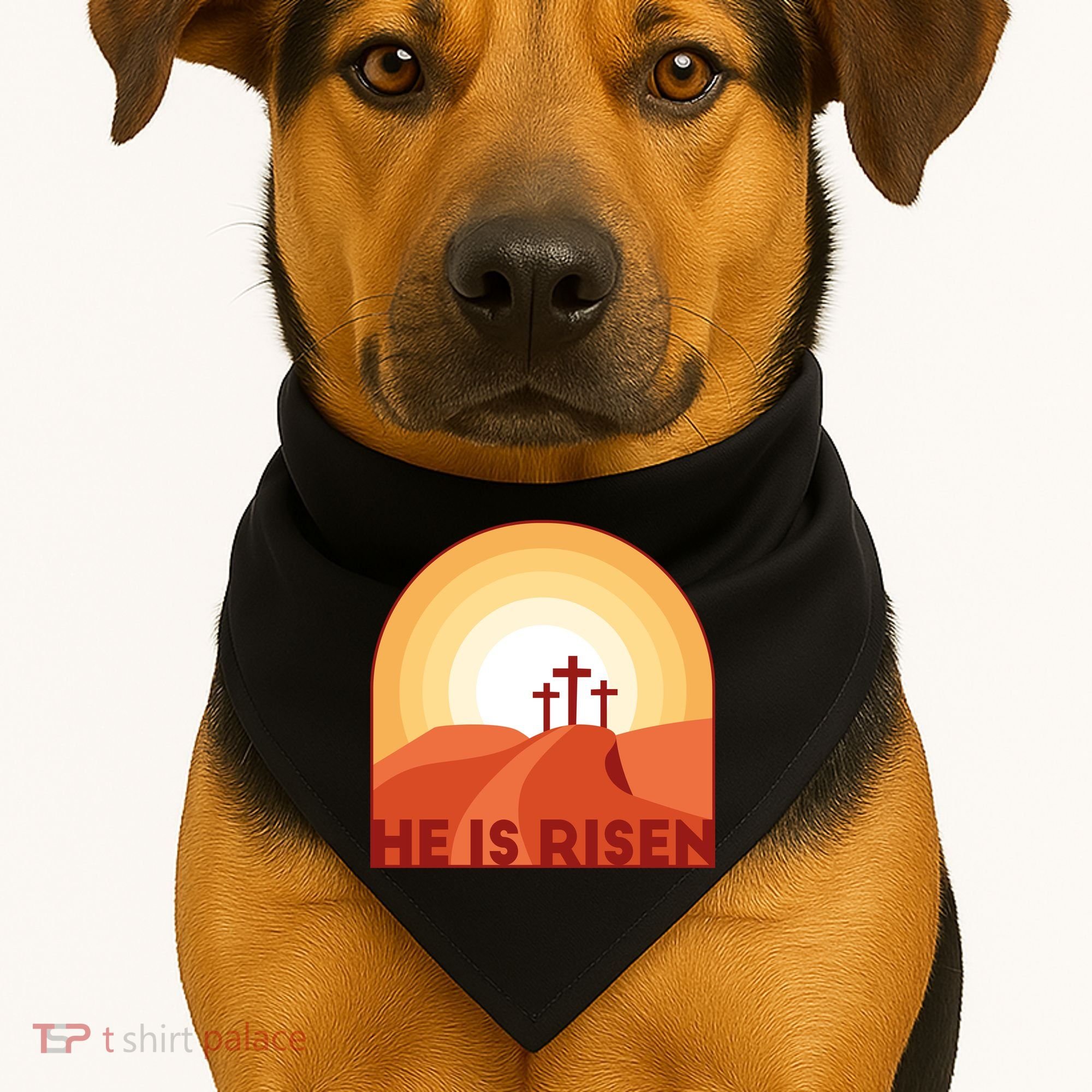 He Is Risen Sunset Jesus Christian USA-Made Doggie Bandana