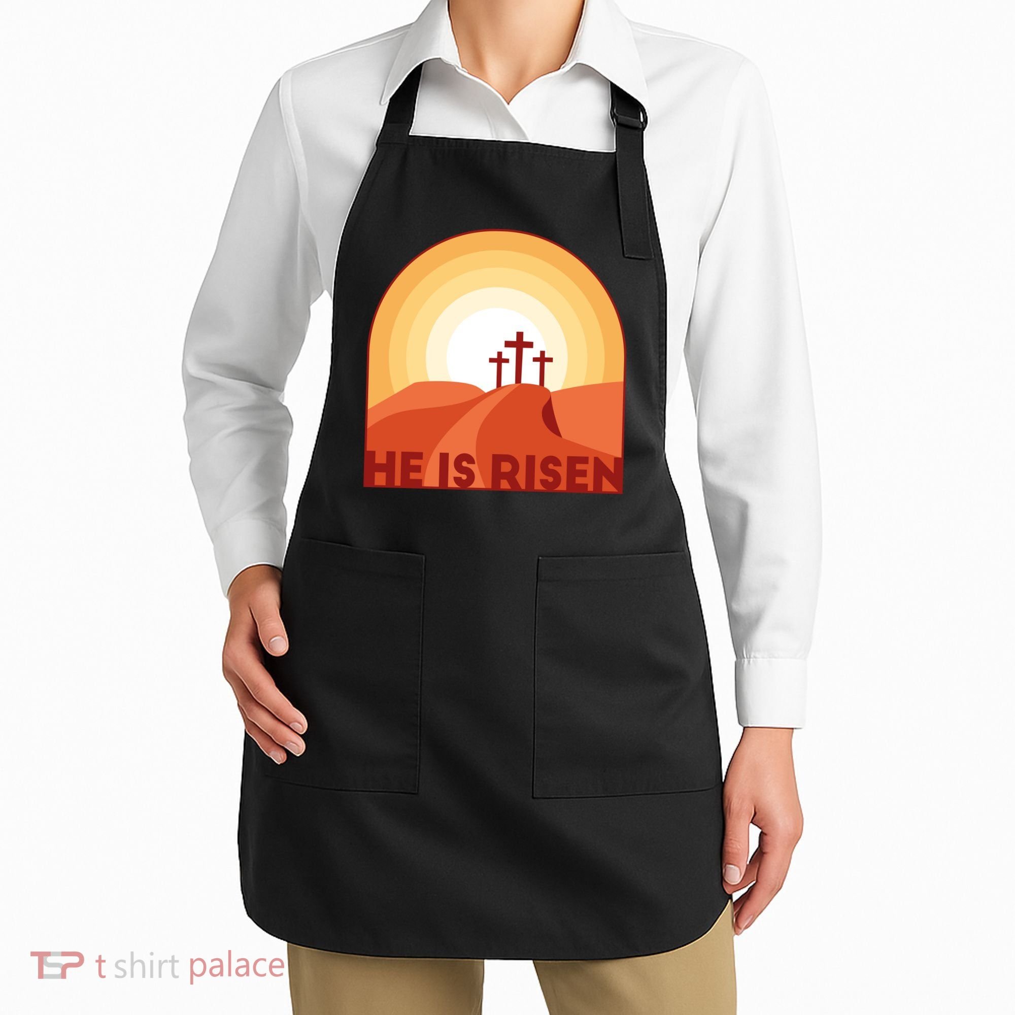 He Is Risen Sunset Jesus Christian Apron