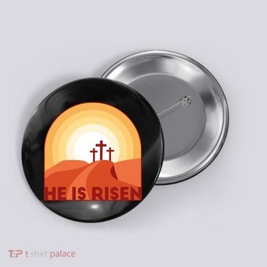 He Is Risen Sunset Jesus Christian Button