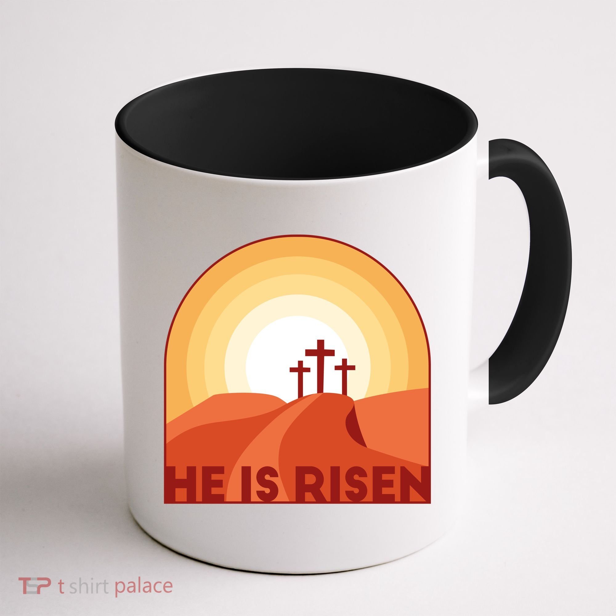 He Is Risen Sunset Jesus Christian Coffee Mug