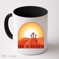 He Is Risen Sunset Jesus Christian Coffee Mug thumb 0