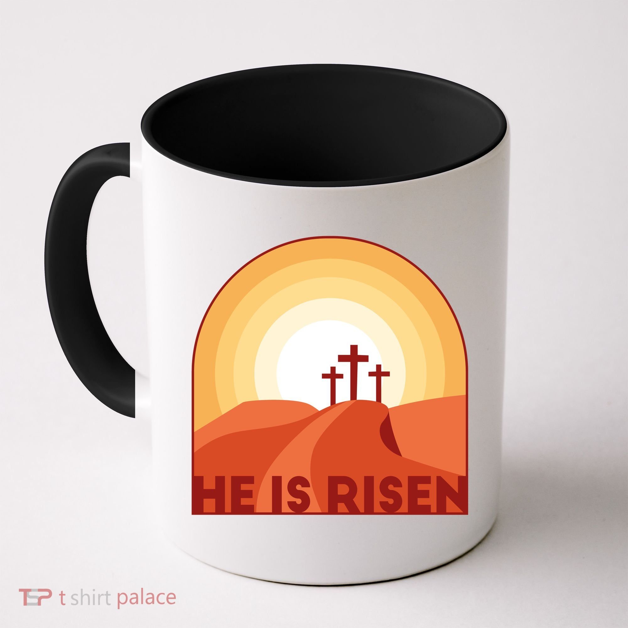 He Is Risen Sunset Jesus Christian Coffee Mug