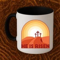 He Is Risen Sunset Jesus Christian Coffee Mug thumb 2