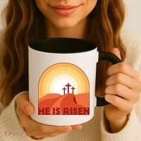 He Is Risen Sunset Jesus Christian Coffee Mug thumb 3
