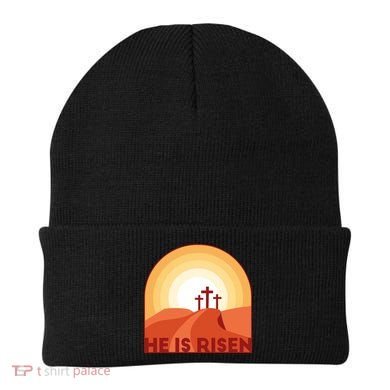 He Is Risen Sunset Jesus Christian Beanie