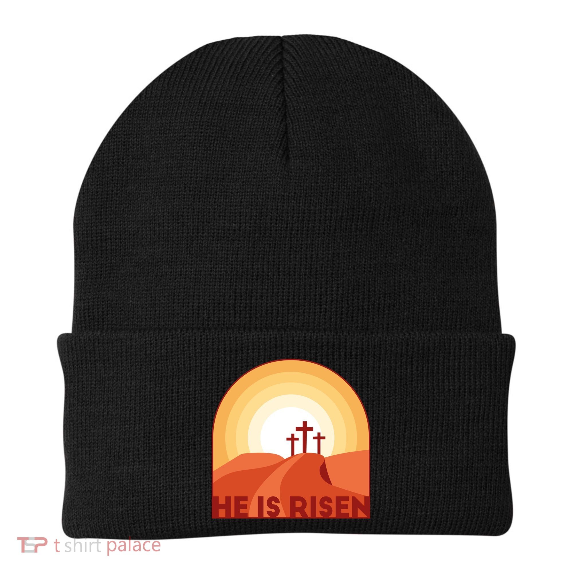 He Is Risen Sunset Jesus Christian Beanie