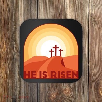 He Is Risen Sunset Jesus Christian Coaster
