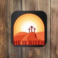 He Is Risen Sunset Jesus Christian Coaster thumb 0