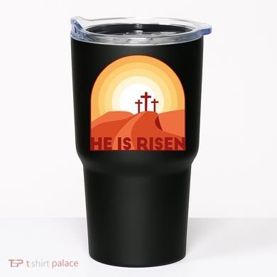 He Is Risen Sunset Jesus Christian Tumbler