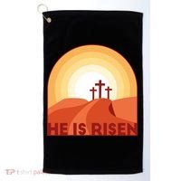 He Is Risen Sunset Jesus Christian Golf Towel thumb 0