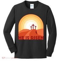 He Is Risen Sunset Jesus Christian Kids Long Sleeve Shirt thumb 0