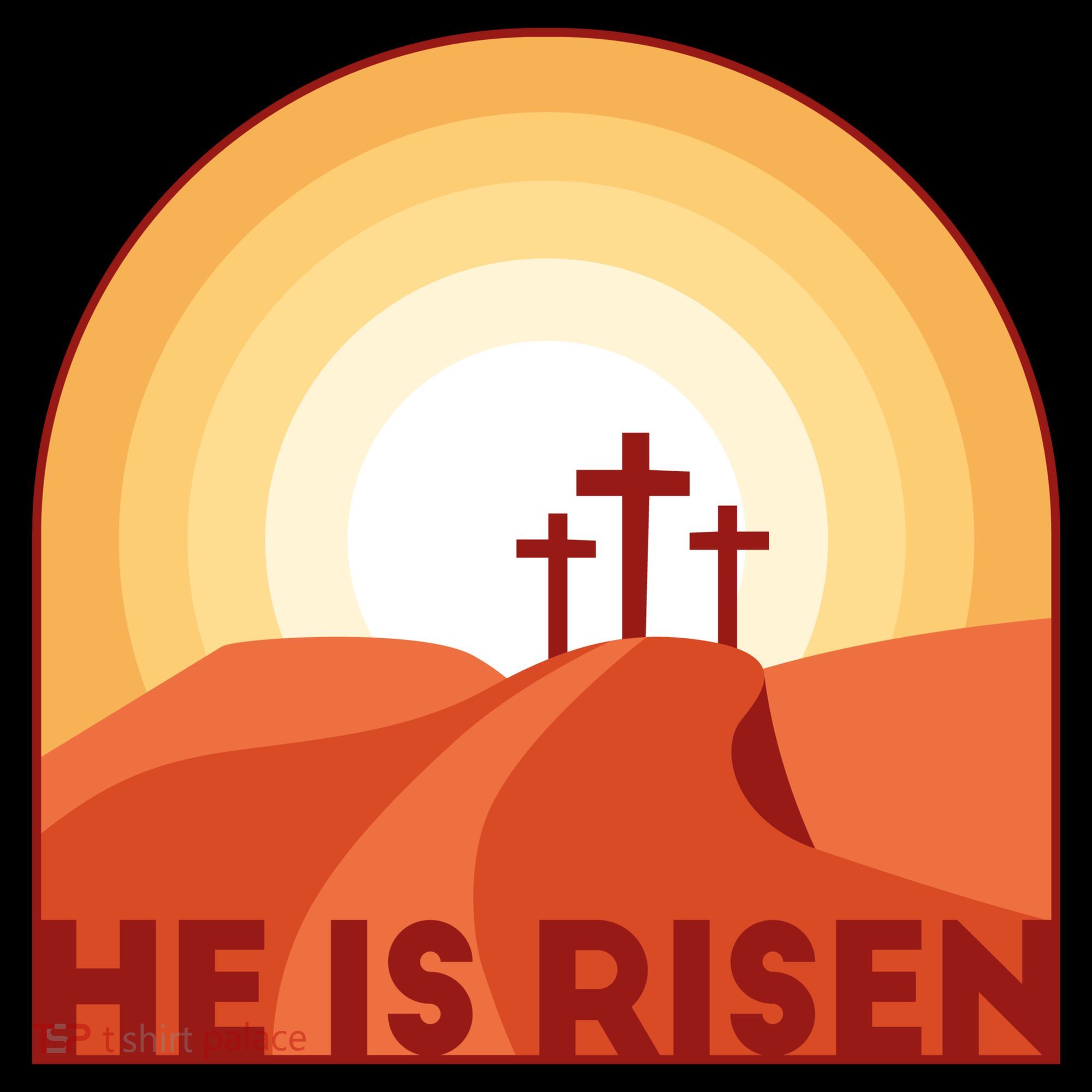 He Is Risen Sunset Jesus Christian Kids Long Sleeve Shirt