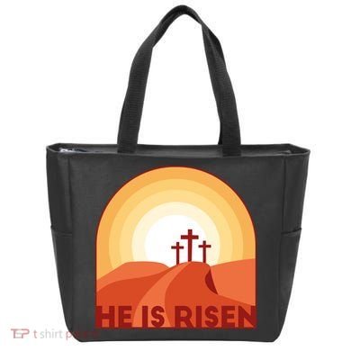 He Is Risen Sunset Jesus Christian Tote Bag