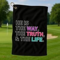 He Is The Way The Truth The Life Golf Towel thumb 1