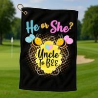 He or She? Uncle to Bee Golf Towel thumb 1