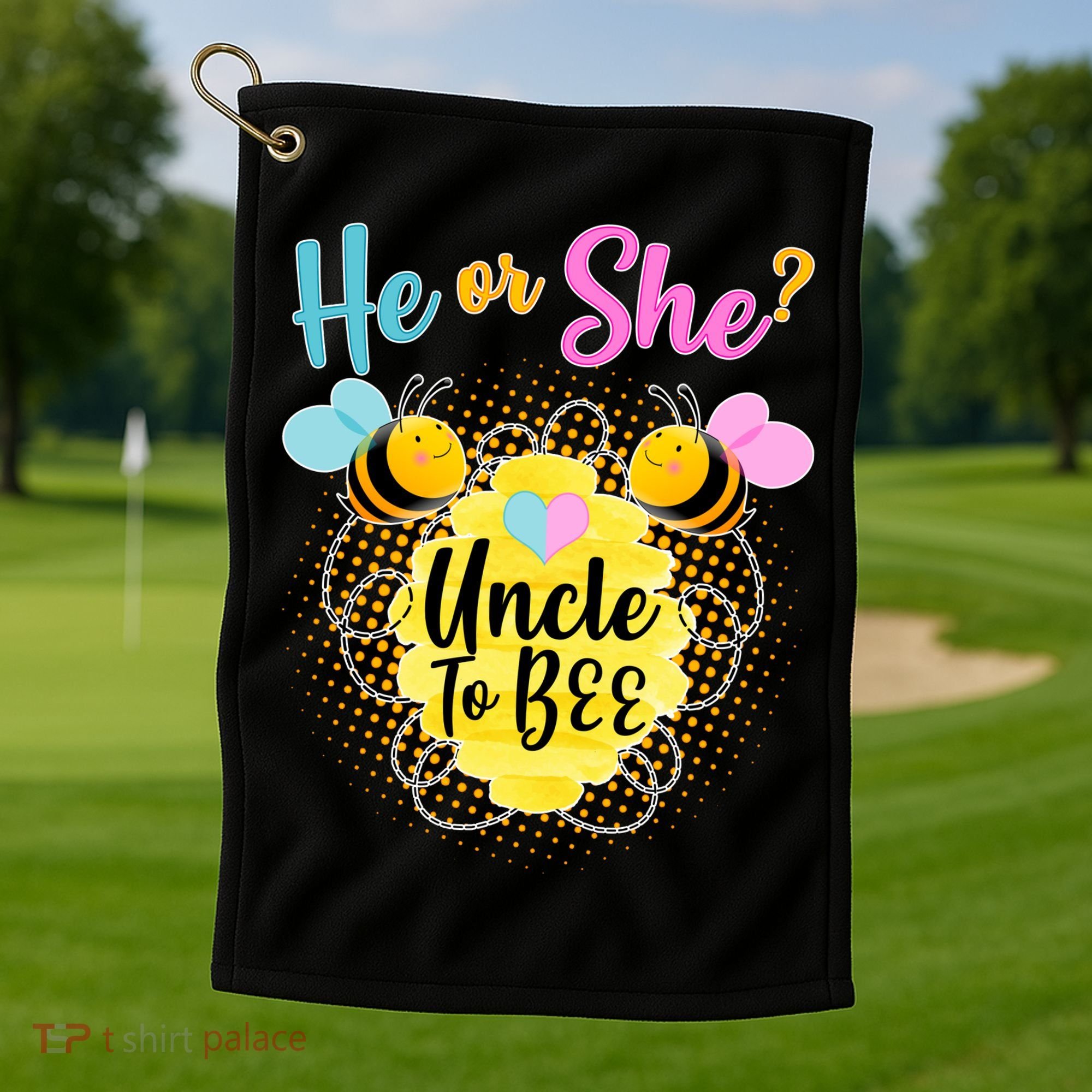 He or She? Uncle to Bee Golf Towel