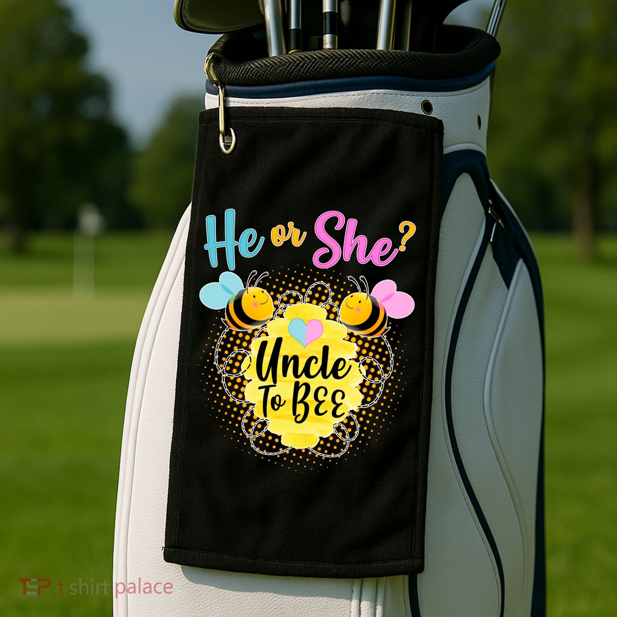 He or She? Uncle to Bee Golf Towel