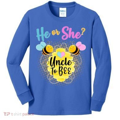 He or She? Uncle to Bee Kids Long Sleeve Shirt